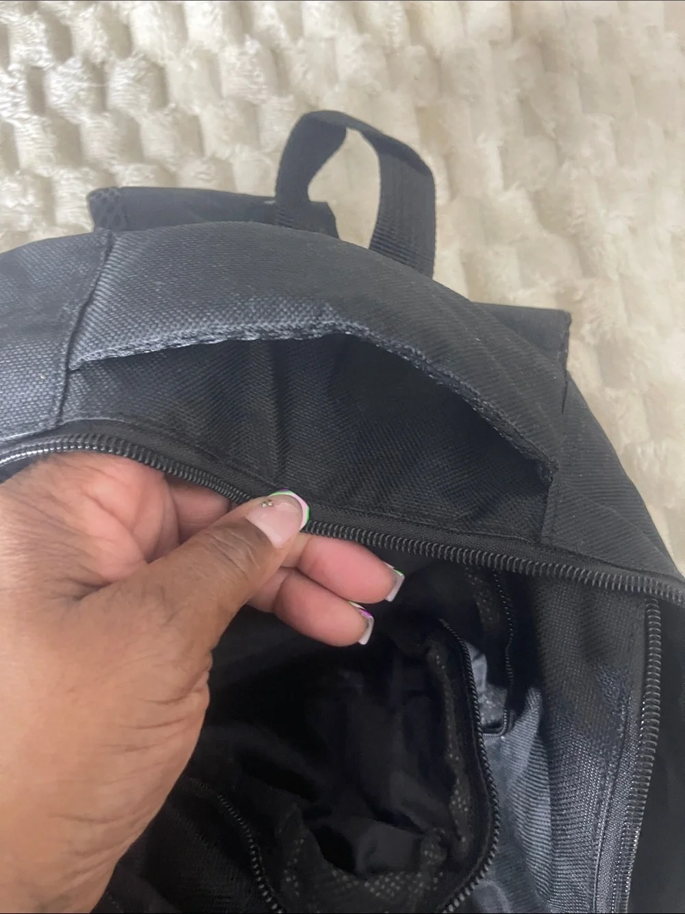 NWOT Black Backpack Green Accent & Jamaica Patch REFER TO PIC/VID 4 MISSING ZIP